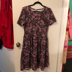 Lularoe XL Amelia violet purple floral